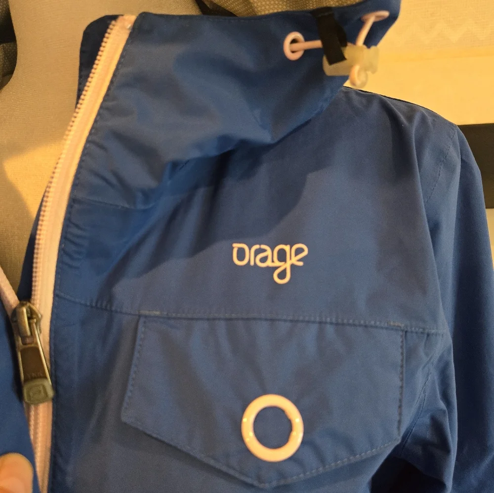 Orage Small Women's Blue Hooded Rain weatherproof Jacket - Picture 9 of 13